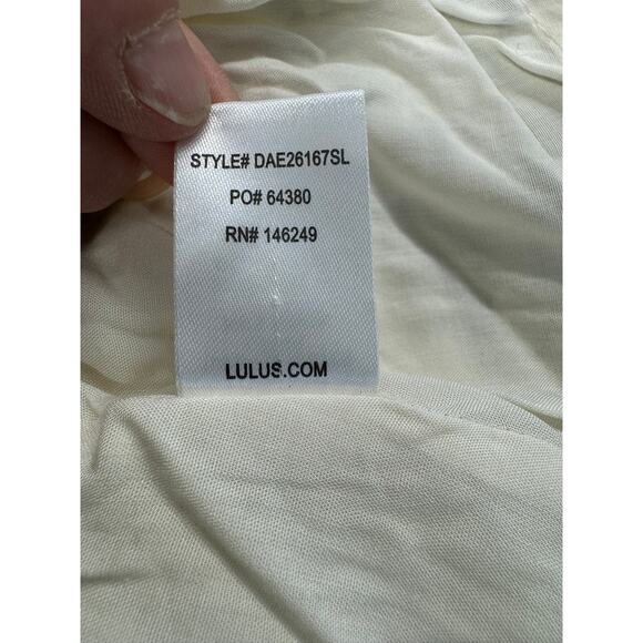 LULUS,Maxi, Sheer, Tiered Layers Prairie Dress,Split Sleeve, Size S, Flowing, - Picture 14 of 15